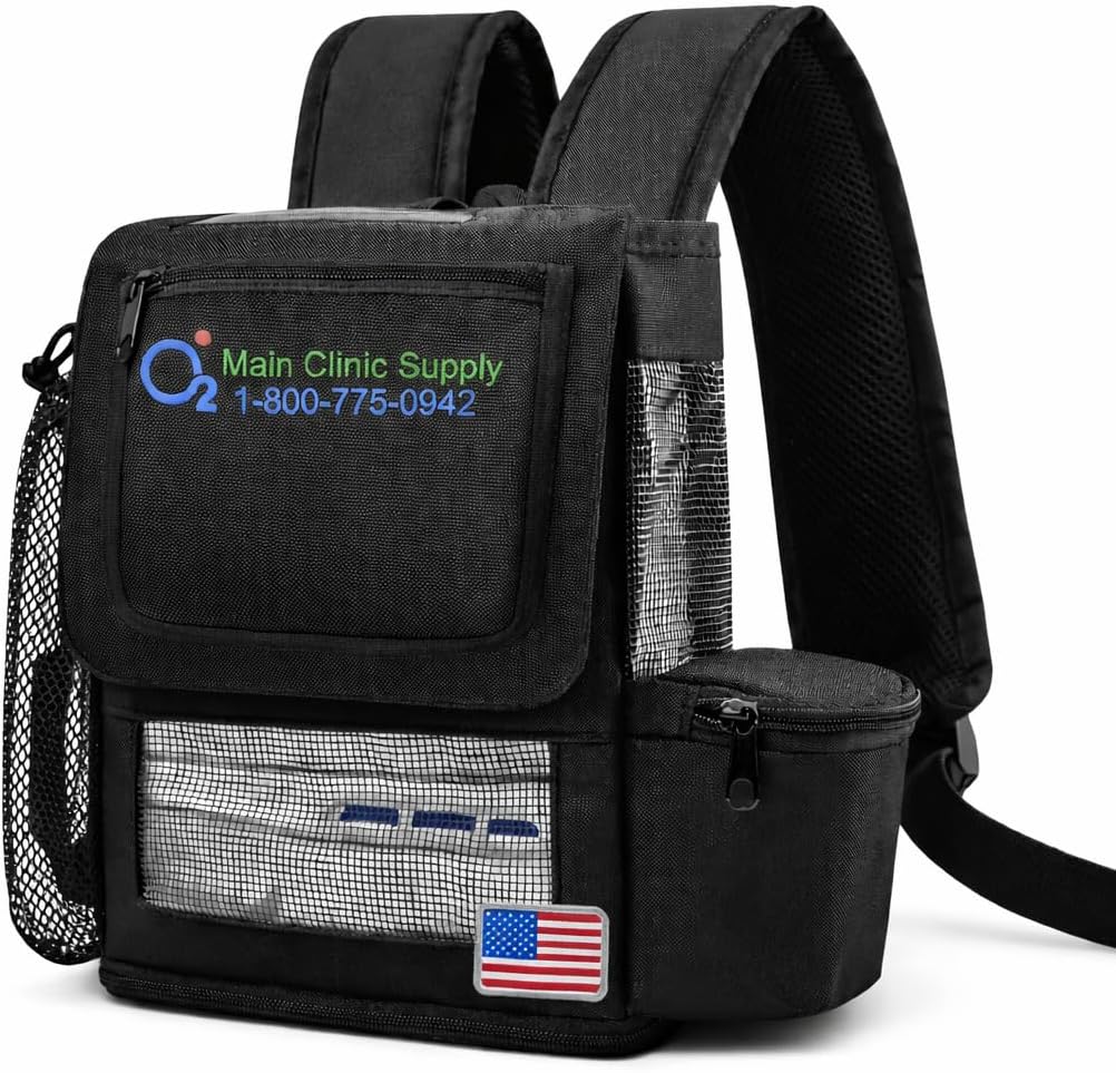 Main Clinic Supply Exclusive O2TOTES Backpack for Portable Oxygen Concentrator | Compatible with Inogen G5 and Rove 6 | Travel-Friendly Carrying Case with Battery Storage