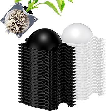 Threehoney 20 Pcs Air Layering Propagation Kit Reusable Half Black Half Transparent Grafting Ball Air Layering Pods Propagation Box Plant Rooting Grafting Box for Plants, Large