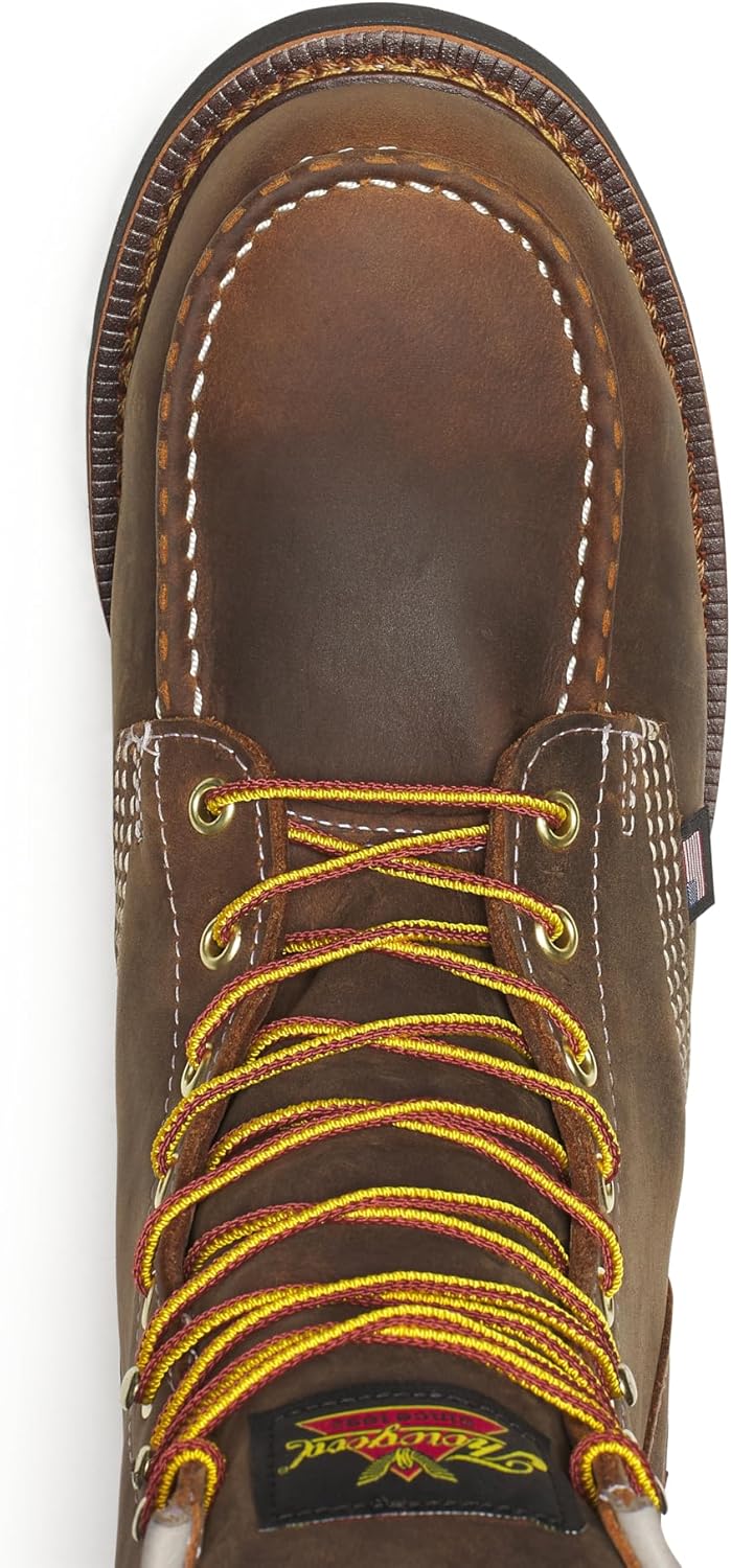 Thorogood 1957 Series – Waterproof – 8" Steel Safety Toe – Durable & Reliable Footwear – Moc Toe Maxwear Wedge Men's Work Boots