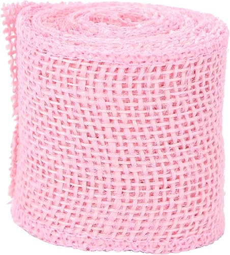 TEHAUX Rollo de arpillera de yute de 2.4 in de ancho, decoraciones de 6.6 ft de longitud, estilo ancestral de Navidad