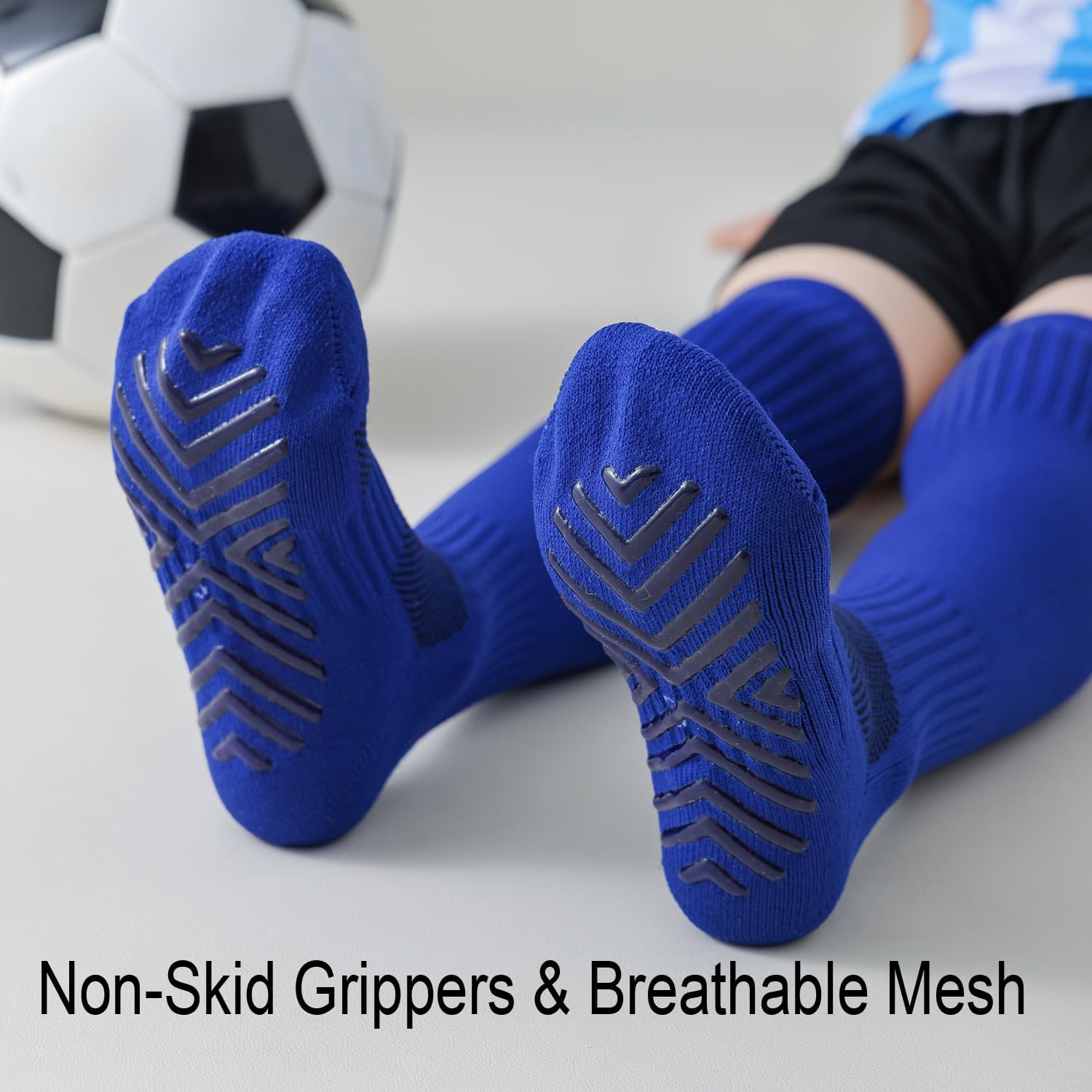 EPEIUS Kids Soccer Socks Non Slip Knee High Socks Sport Grip Soccer Socks Softball Baseball for Youth Girls Boys - Image 3