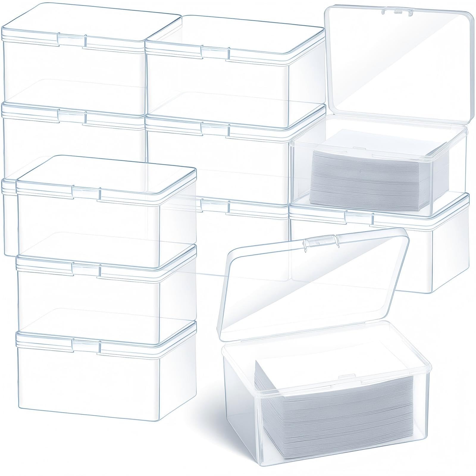 Vicenpal Playing Card Boxes Snaps Closed Clear Plastic Cases Poker Gaming Playing Cards Trading Card Storage Boxes Compatible with MTG TCG 100 Game Cases 4.3 x 2.95 x 2.2 Inches(12 Pcs) — image 1