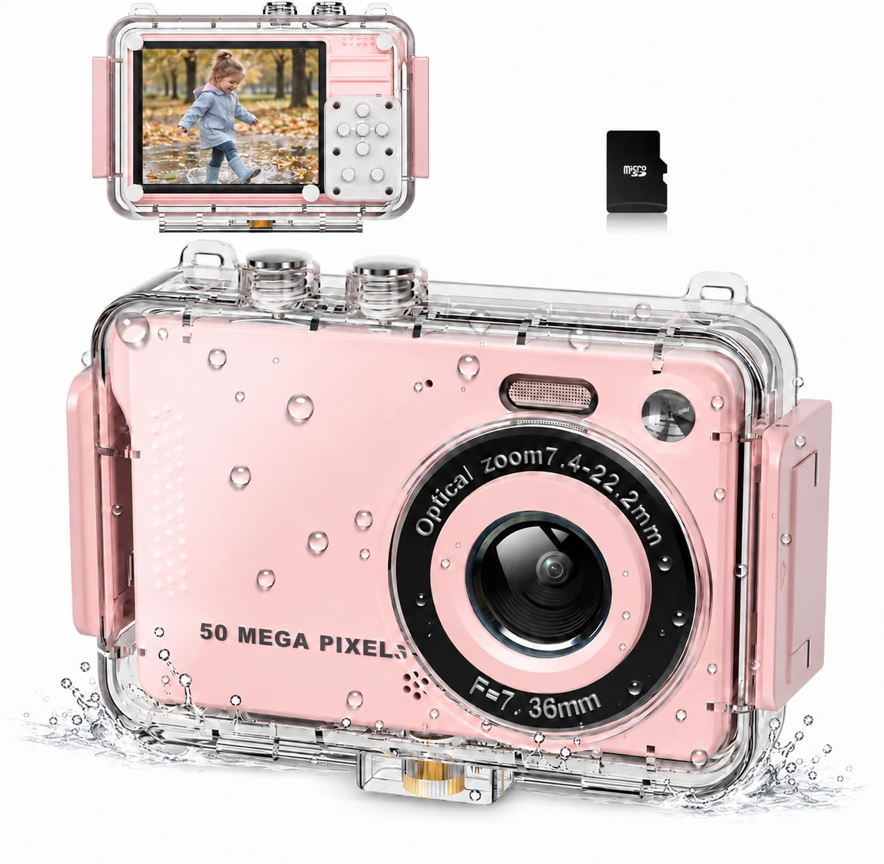 MOMILLA Digital Camera,4K Vlogging Underwater Camera,50MP Kids Camera Teens