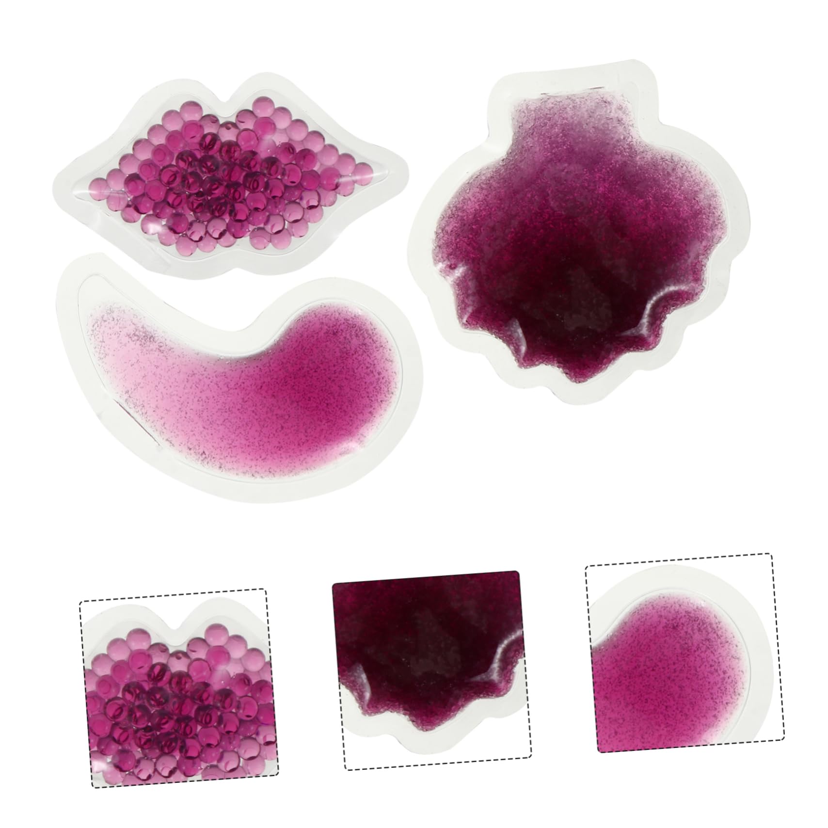 FRCOLOR 9 Pz Di Bellezza Impacco Di Ghiaccio Per Donna Maschera Termica Per Gli Occhi Occhio Termale Per Le Occhiaie Rotonde Viola,porpora Pvc Impacco Caldo e Freddo