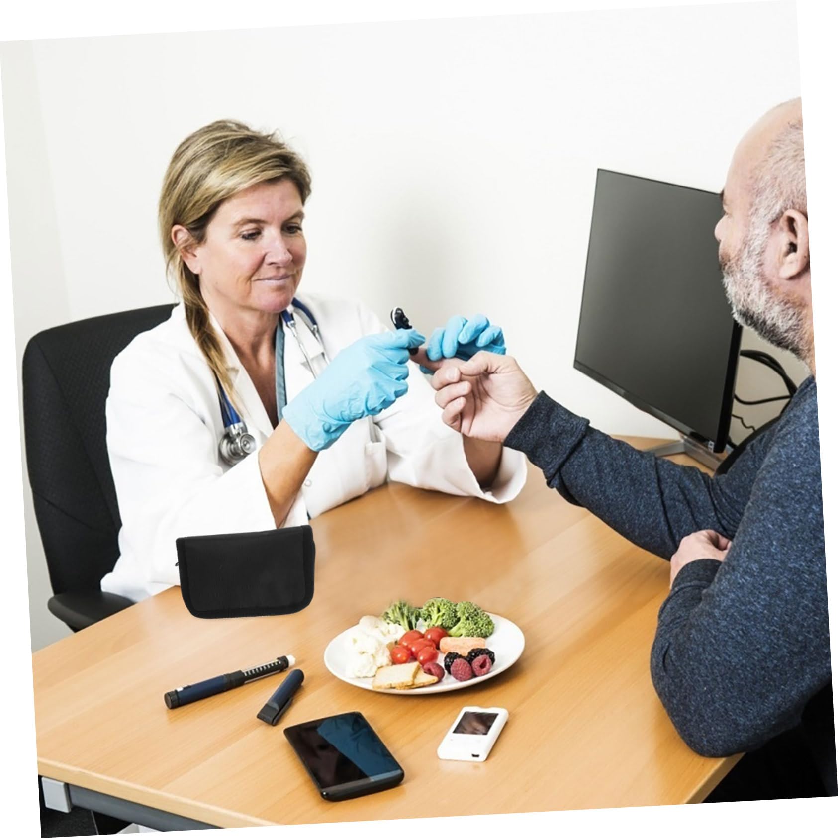 Didiseaon 13 Pz Borsa per la conservazione del glucometro borse con cerniera Fornitura - custodia borsa per misuratore di glicemia borsa per pazienti diabetici Tirazip in lega di zinco Black