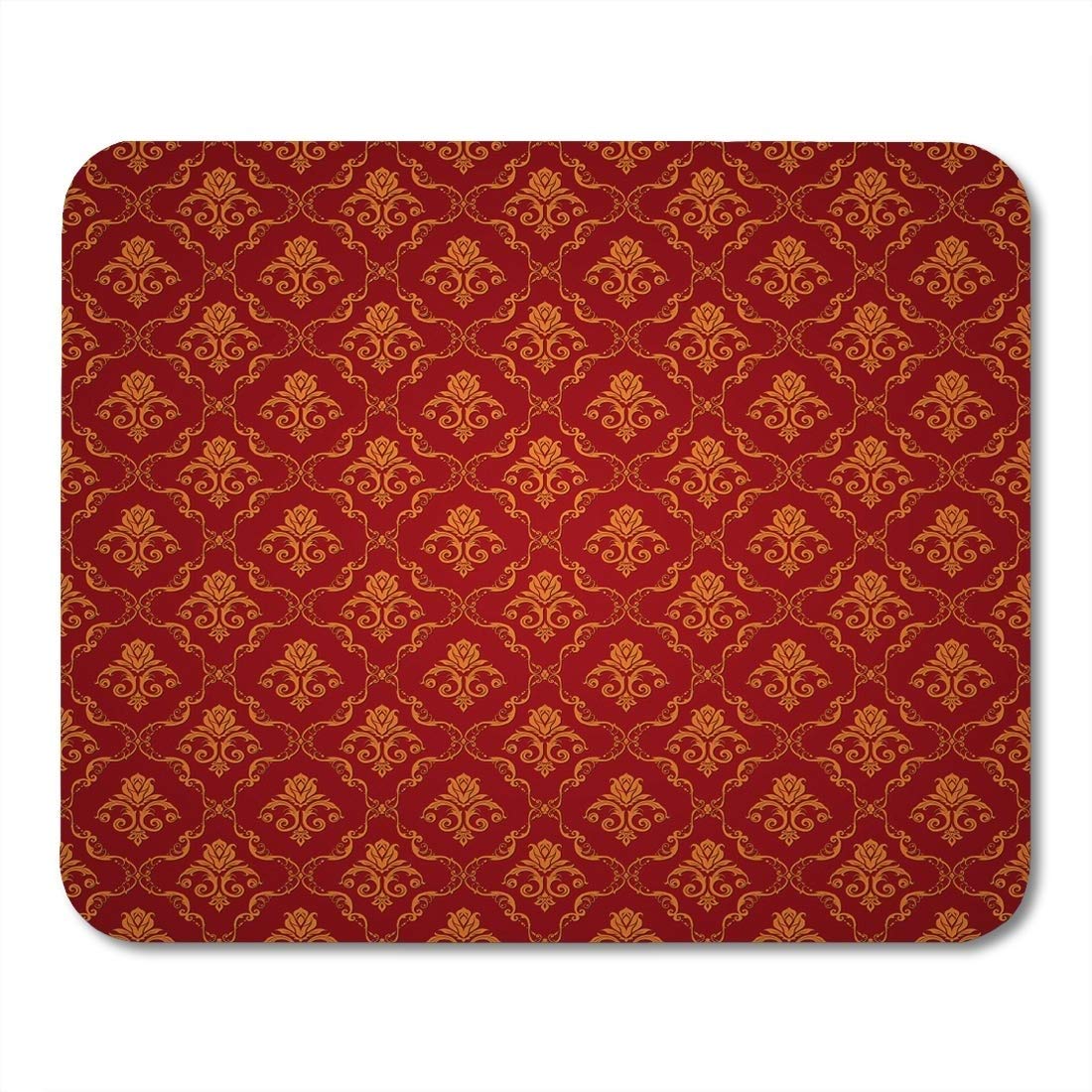 YENDOSTEENYanteng Mouse Pads Mouse Pads Wall Red Bitmap Copy Pattern Carpet Vintage Gold Royal Mouse pad for Notebooks