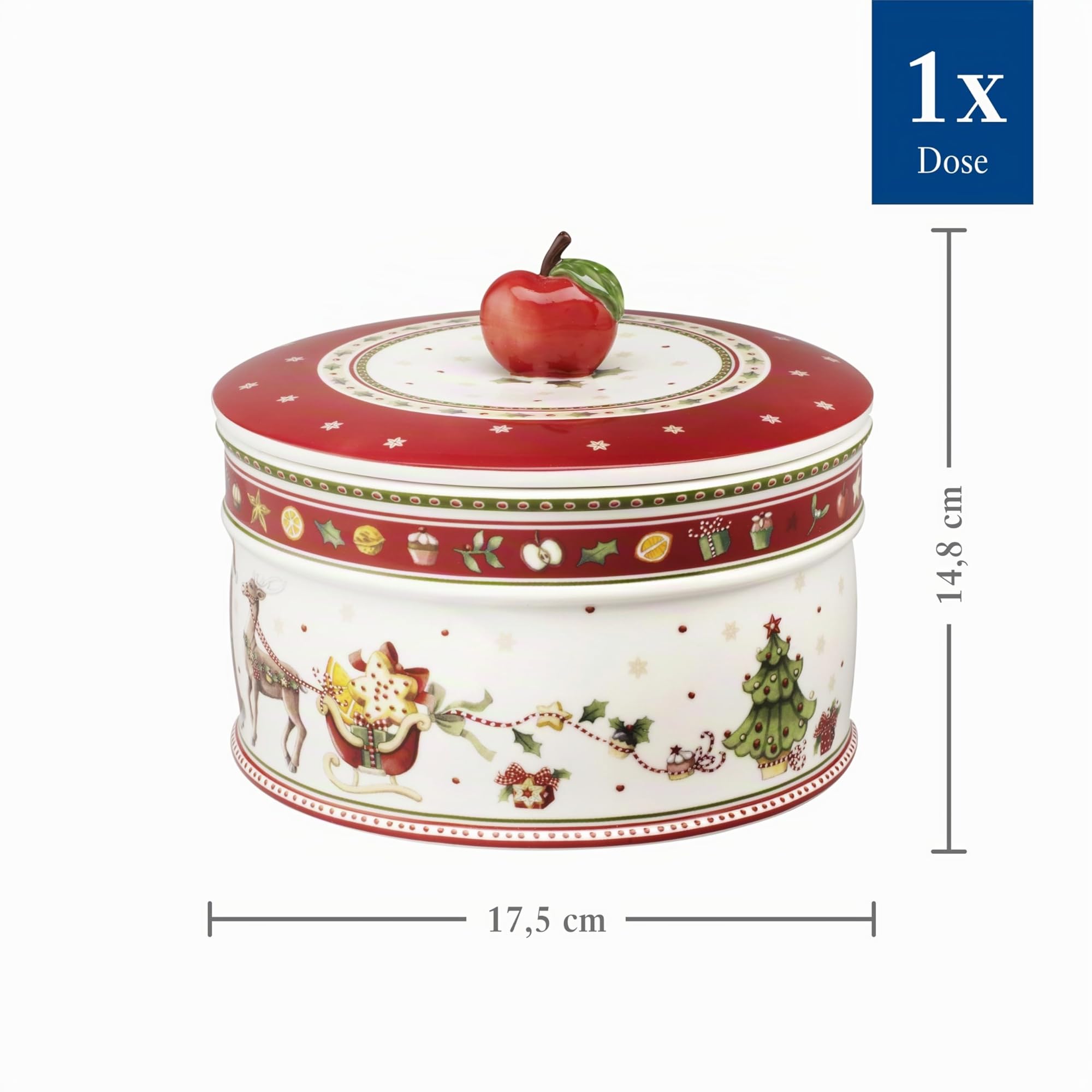 Villeroy & Boch – Winter Bakery Delight, Grande Boîte De Conservation Pour Des Pâtisseries Et Des Biscuits, Porcelaine Premium, Multicolore