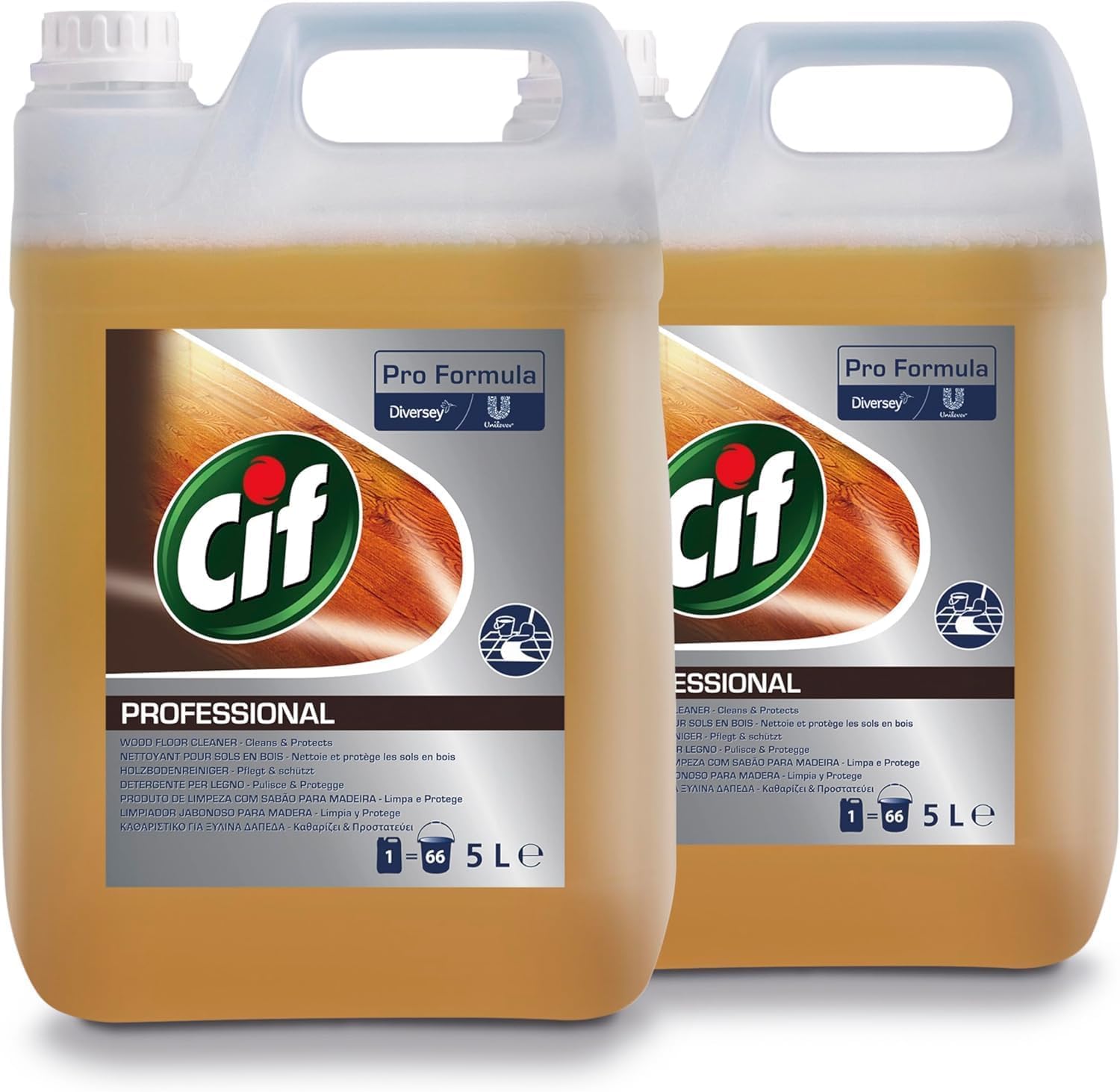 Cif Detergente Pavimenti In Legno Professionale, Set 2pz x 5L