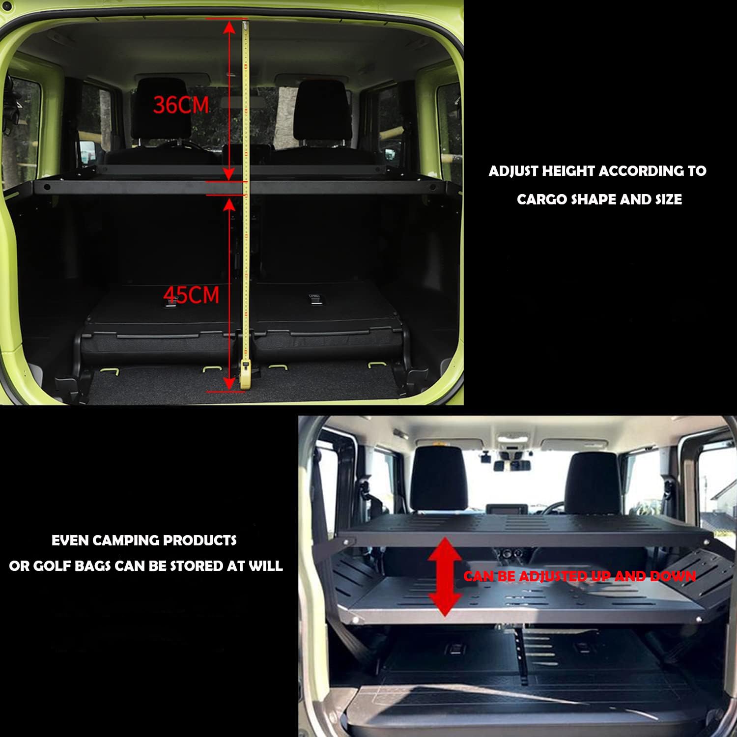 Półka do przechowywania Suzuki Jimny JB64 JB74 Sierra 2018-2024 wiszący schowek wspornik bagażnika średni stojak rozszerzający