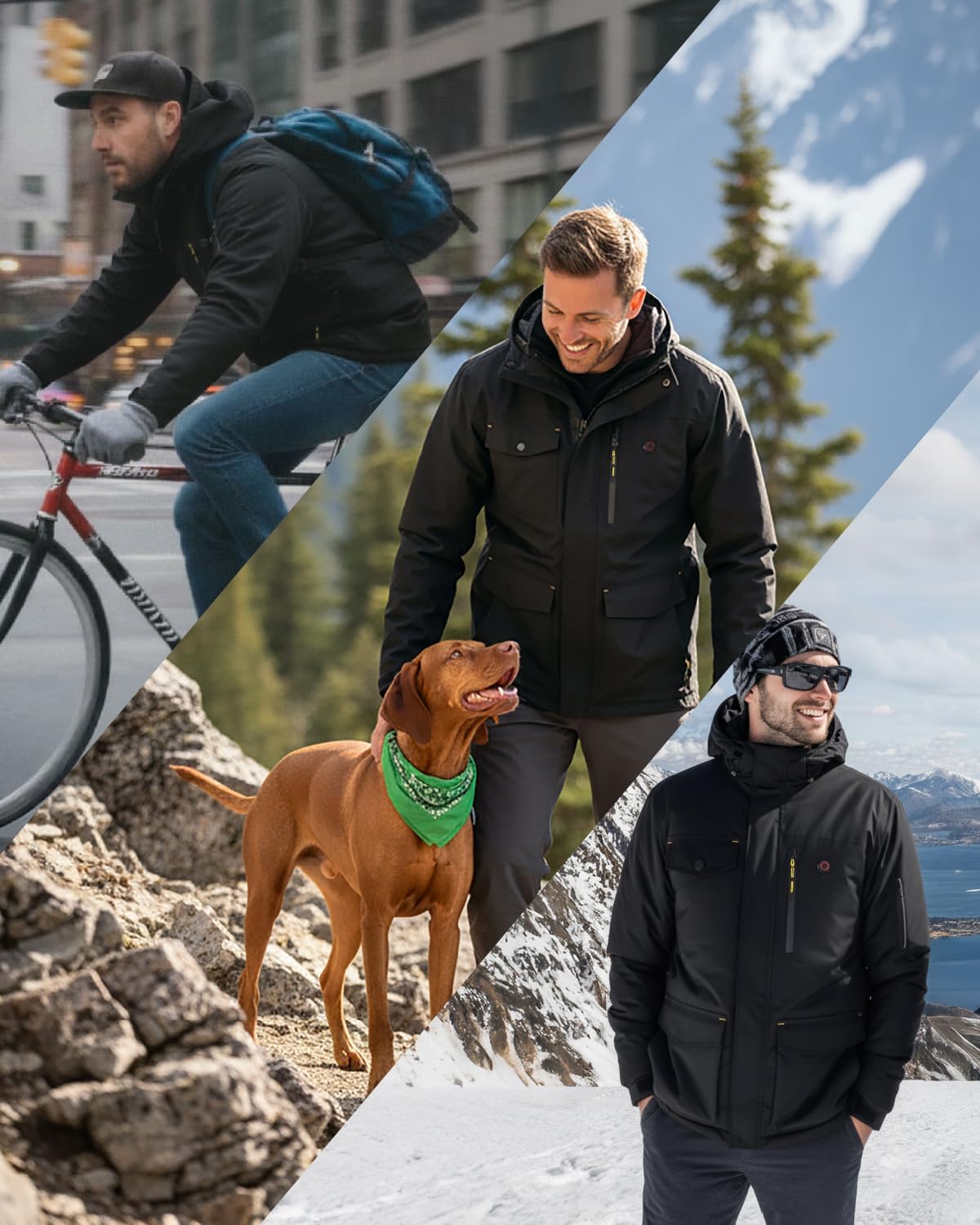 InoKraft Heated Jacket for Men with Rechargable Battery and USB-C Cable, Winter Outdoor Soft Shell Electric Heating Coat - Image 2