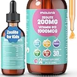 Zeolite Drops for Kids and Adults, 200mg Zeolite Liquid Drops with 1000mcg Vitamin B12, Organic Chlorella, 10 billion CFU & Prebiotics for Gut Support & Speech, Immune, Bone, Energy*, Strawberry, 60ML