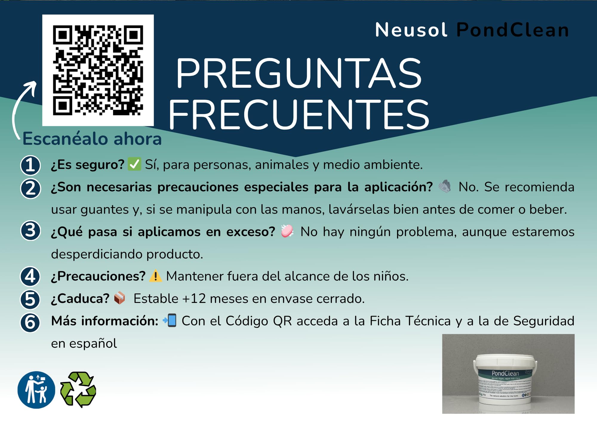 PondClean – Tratamiento Biológico Preventivo para Estanques, Lagos y Fuentes | Control de Algas y Aguas Verdes | Clarifica el Agua, Reduce Lodos y Olores | 100 % Seguro para la Vida Acuática
