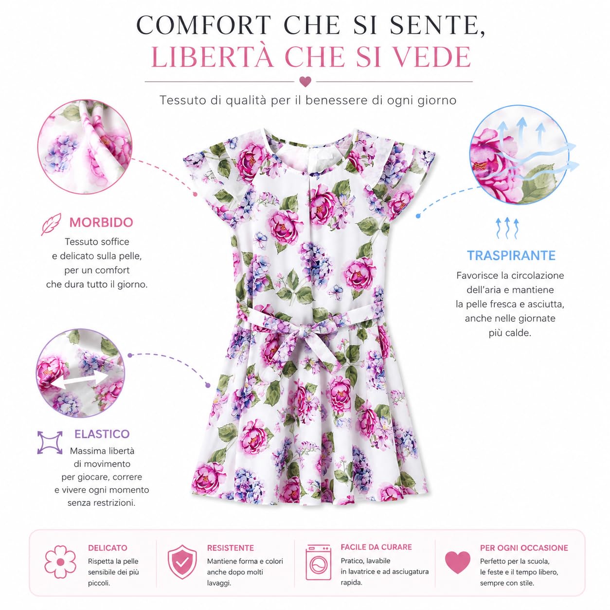 Mayoral Kleid für Mädchen, elegant, Sommer, 10 – 16 Jahre, Kleid für Mädchen, Zeremonie, Casual, schick, floral, modern, modisch, Premium