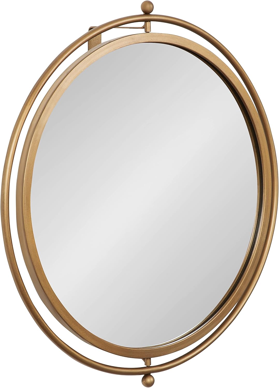 Kate and Laurel Baron Rustic Pivot Mirror, 21" Diameter, Raw Iron, Chic Farmhouse Accent Mirror or Bathroom Vanity