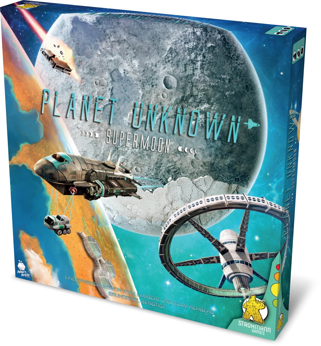 Strohmann Games, Planet Unknown - Supermoon, Expansion, Connoisseur Game, Strategy Game, 1-6 Players, from 10+ Years, 90 Minutes, German