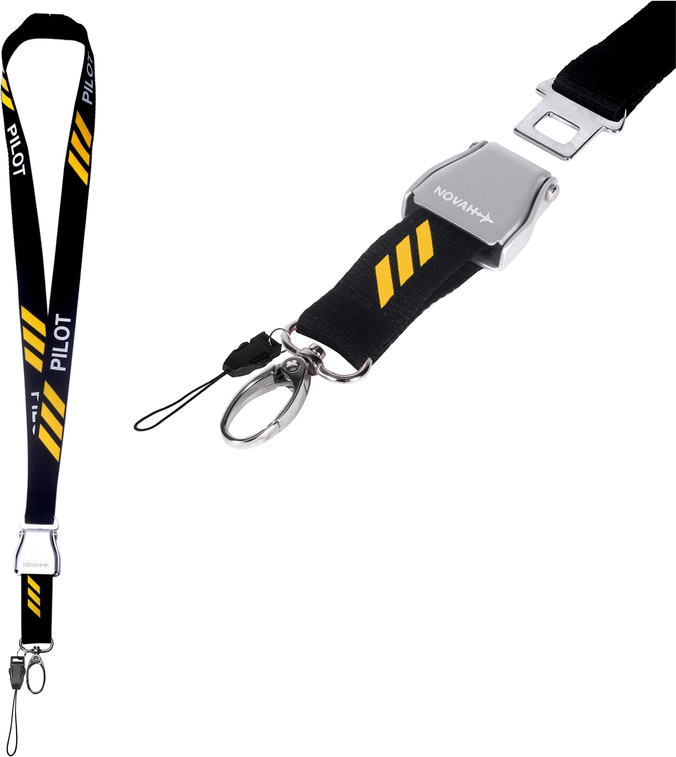 Pilot Lanyard 3 Yellow Stripes