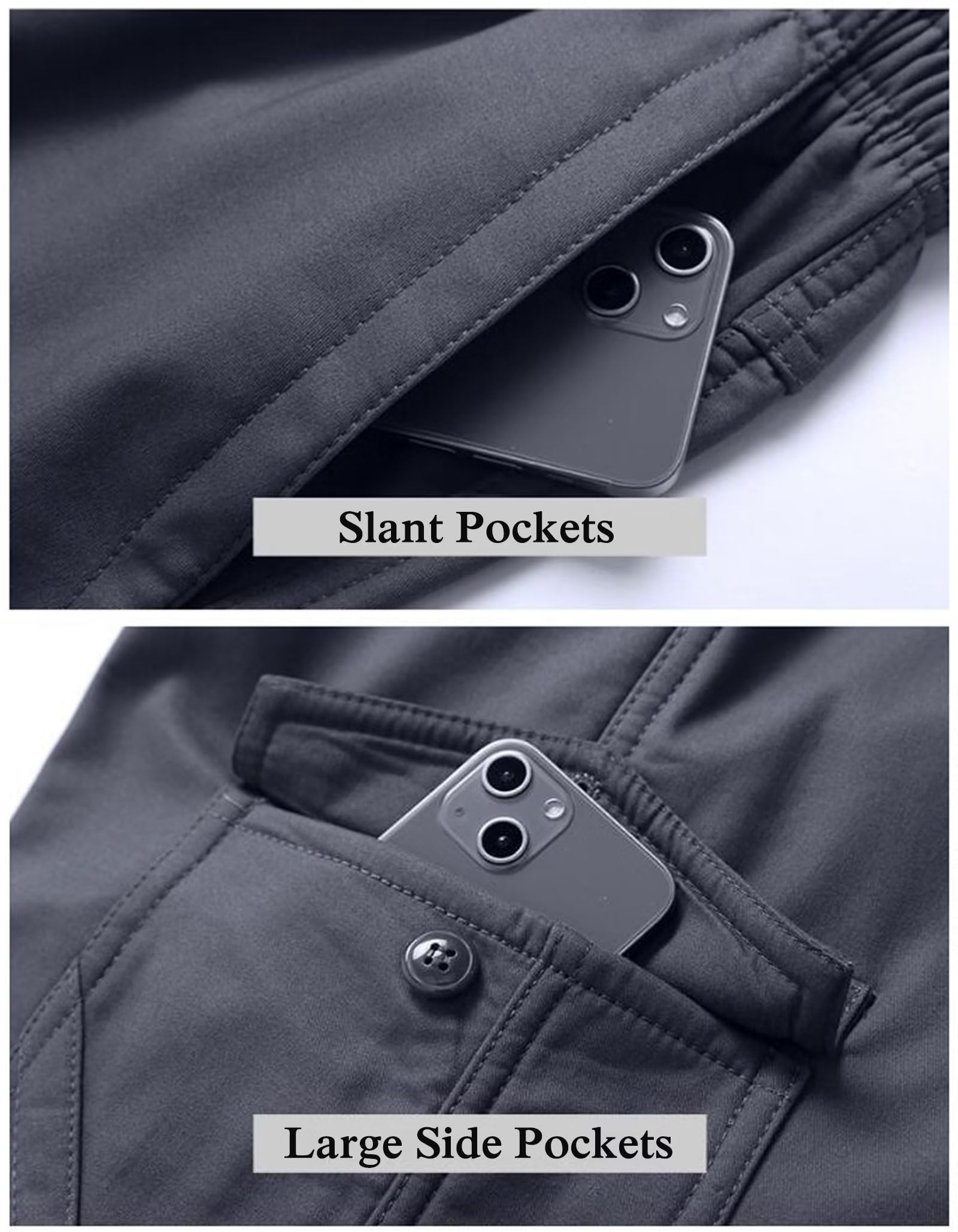 Uomo Pantaloni Cargo Termico Caldo Pile Foderato Pantaloni da Combattimento Elastico Vita Pantaloni tattico Pantaloni Softshell con Tasche Multiple