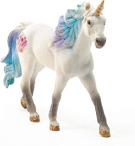 Miniatura 2 de Schleich bayala, Juguetes de unicornio para niñas y niños, semental de unicornio marino con gemas, azul y morado, a partir de 5 años