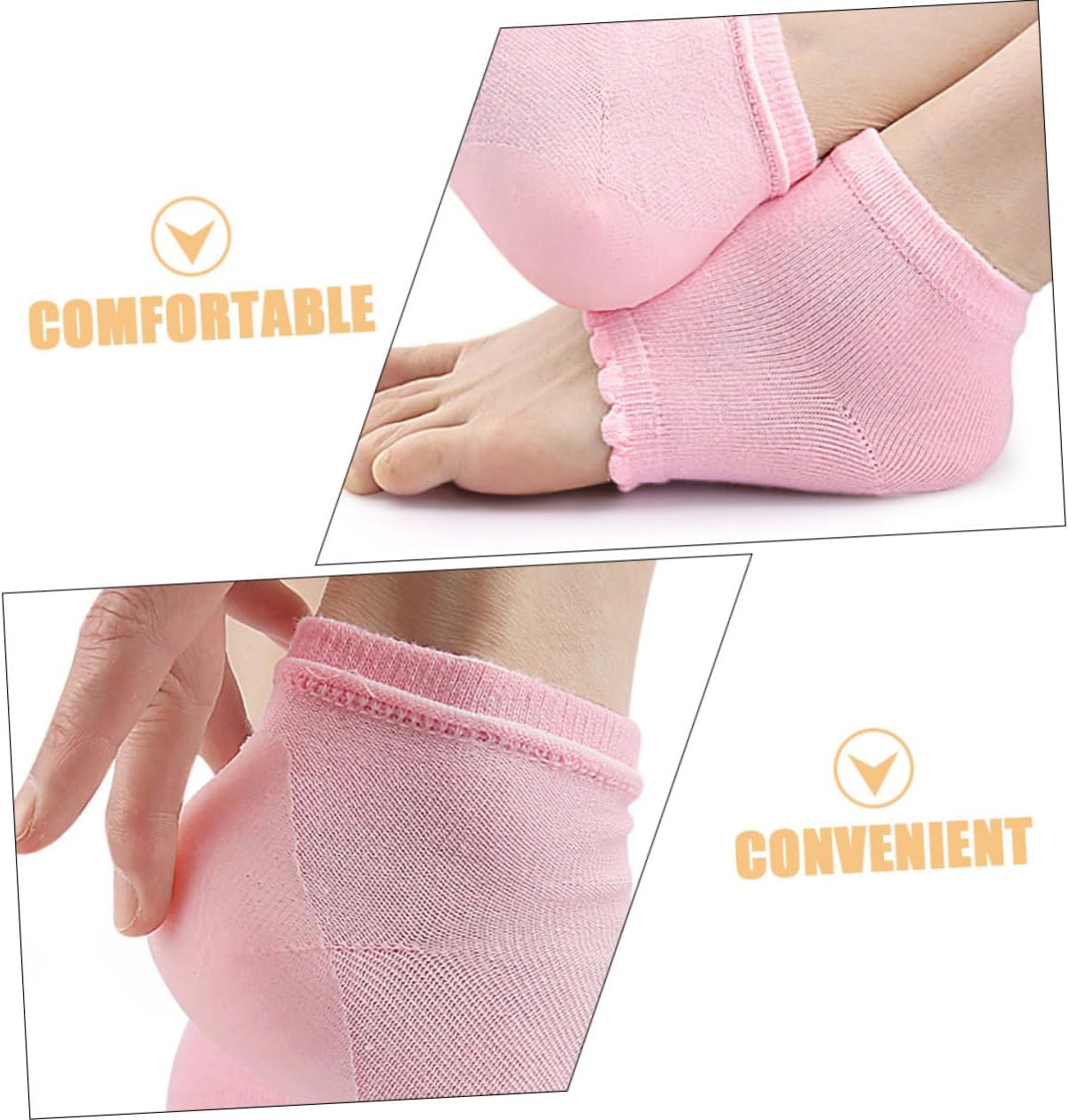 OUNONA 2Pairs Moisturizing Gel Elbow Sleeves Foot Moisturizer Socks of Toeless Socks for Cracked Heels Soft Skin Comfortable Material for Daily Use