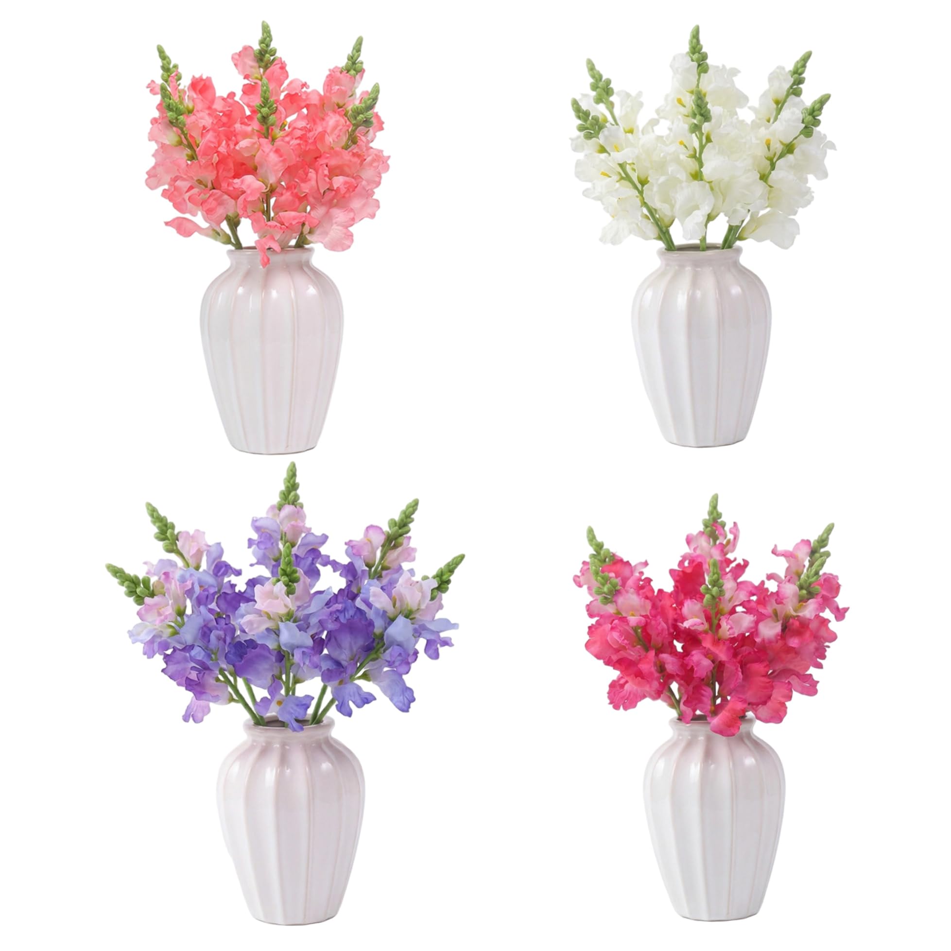 Flores artificiales de tacto real con acabado de seda premium delfinio blanco floral exclusivo