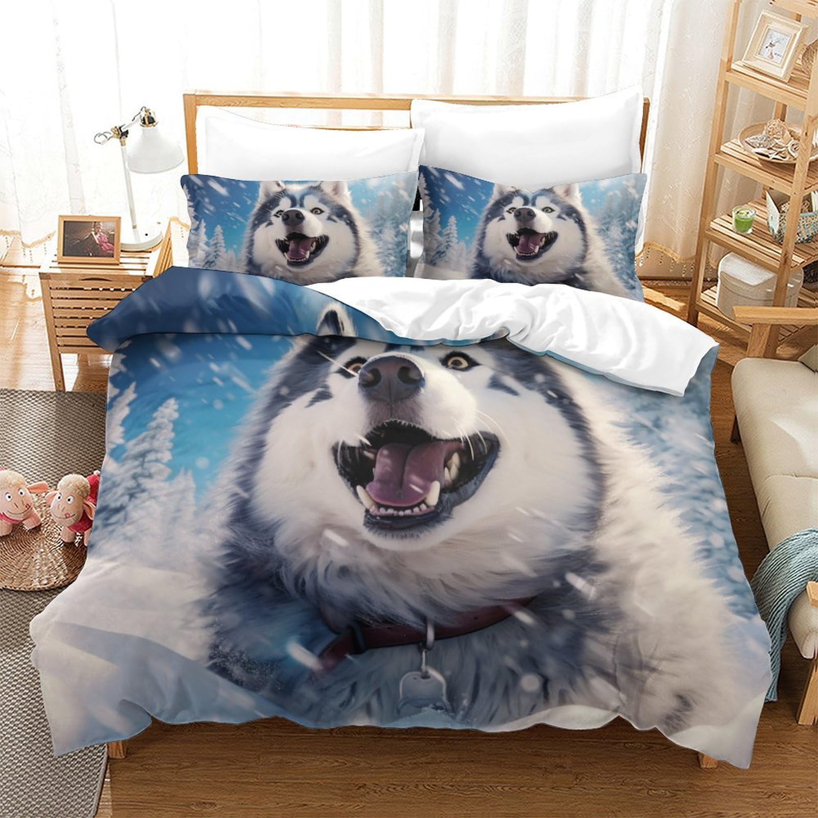 Housse de couette respirante Husky lit super king pour chambre de garçon et dodo cocooning