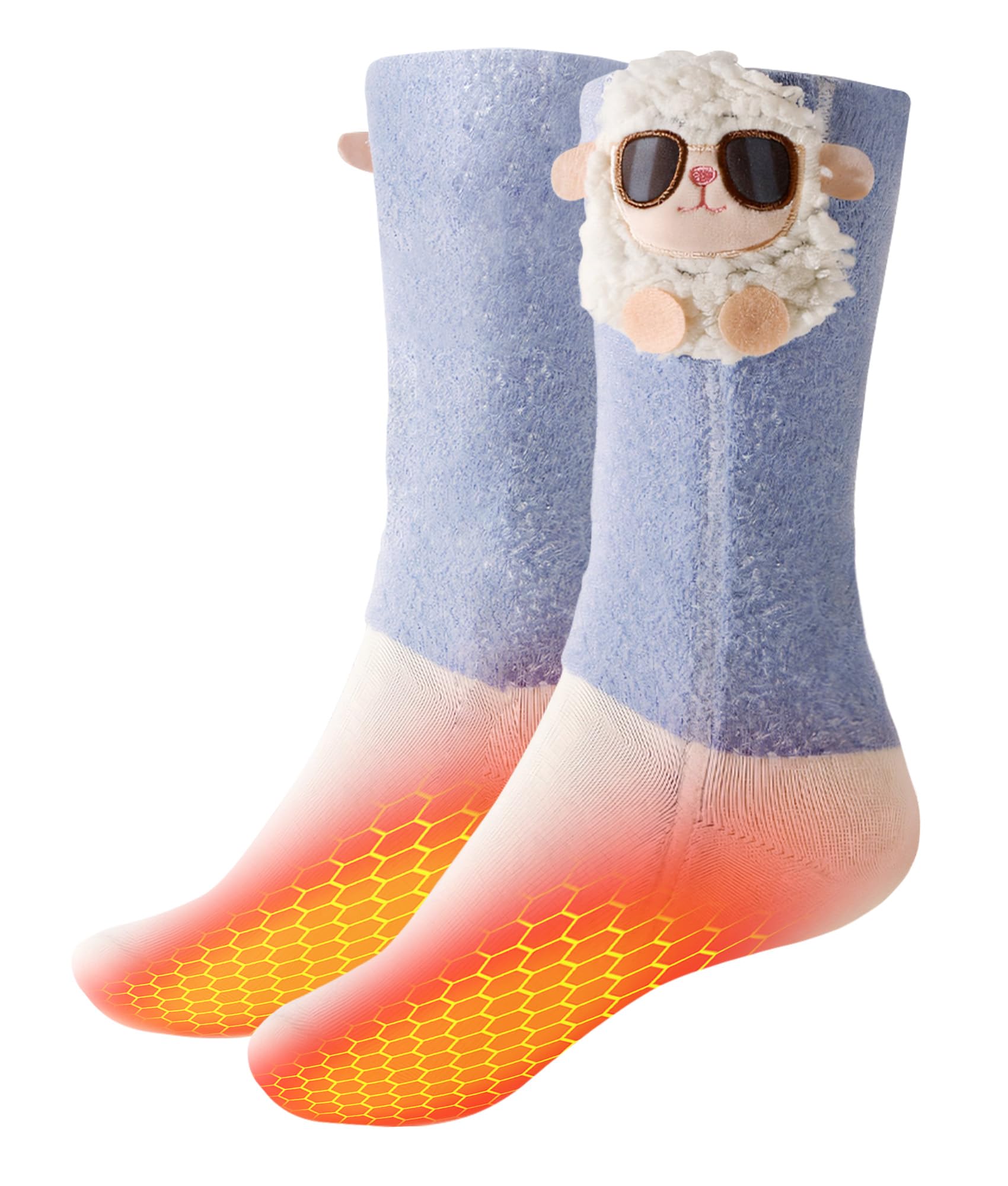 Kids Heated Socks - Boys and Girls Cute Electric Heating Socks, Upgraded 4000mAh Battery Pack (Not Ski Socks)