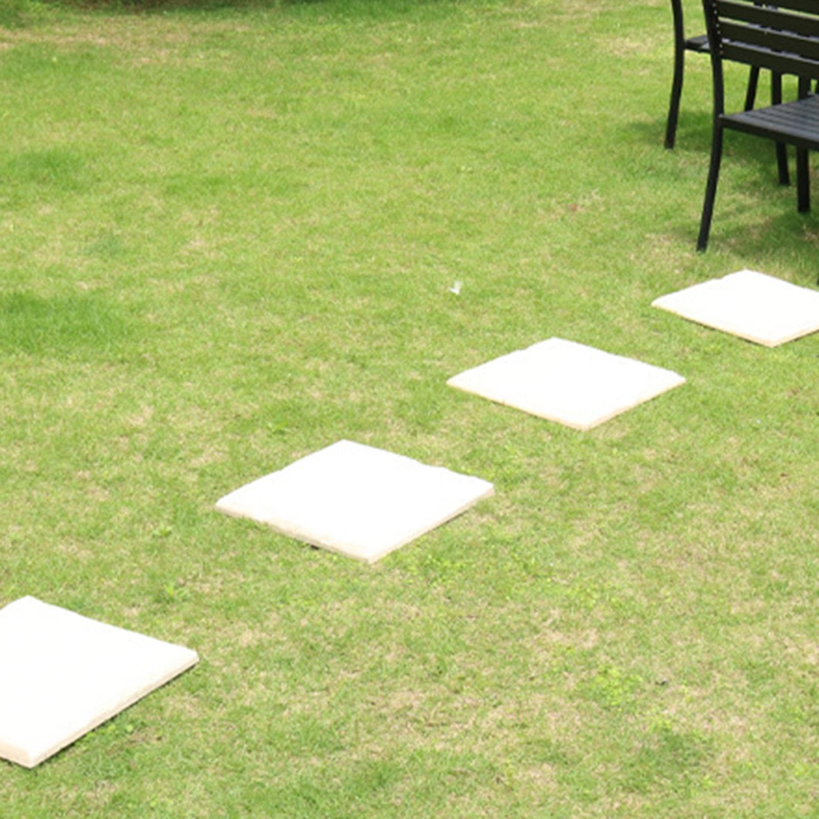 Generico Pietre Miliari da Giardino per Esterni | 4 Pietre per Percorso in Resina - Passerella Esterna con Picchetti da Terra, Trampolini in Resina