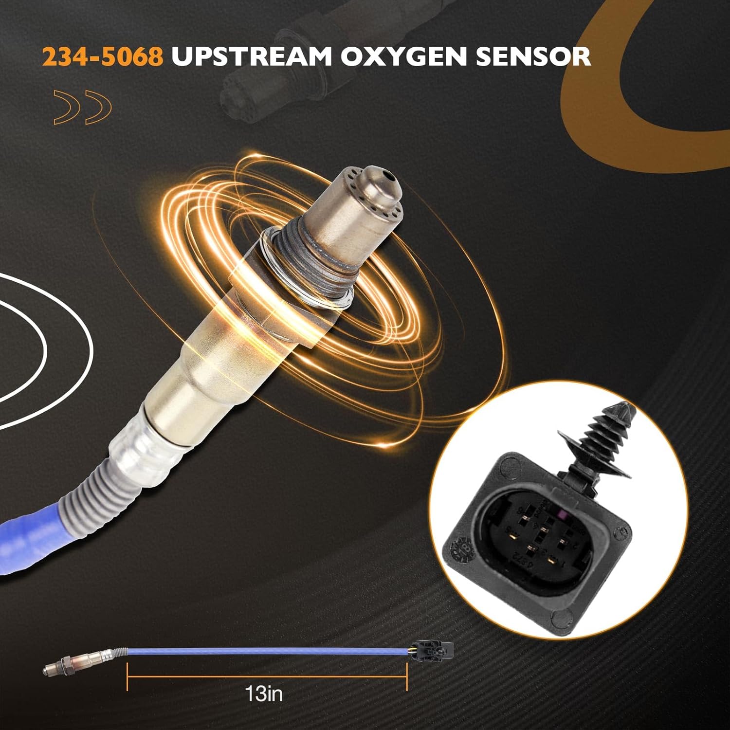 HQPASFY 2Pcs Oxygen Sensors 234-5068 234-4575 Upstream & Downstream Oxygen O2 Sensor Compatible with 2012-2018 Ford Focus 2.0L L4, 2013-2014 Ford Fusion 1.6L L4