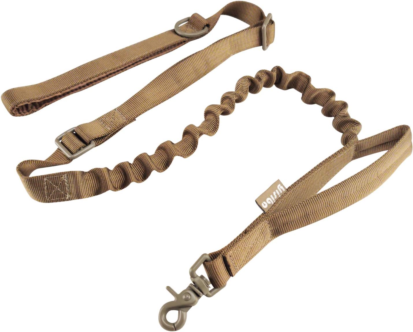 Tactical Bungee Dog Leash, 6 Foot and Adjustable for Medium Large Dogs (Coyote Brown)