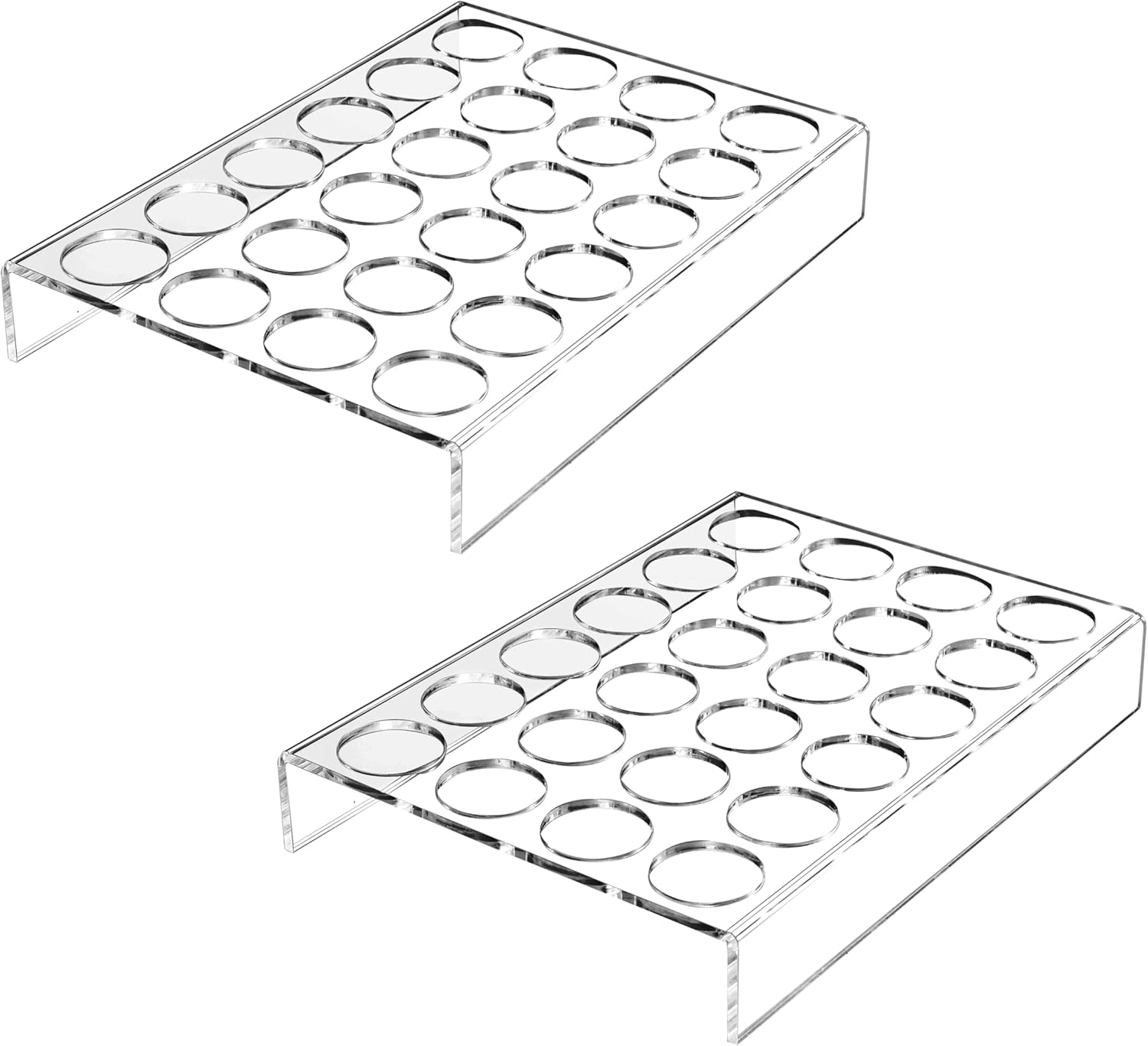 IEEK 2 Pack of 24 Slots Flat Countertop Coffee Pod Holder,K Cup Drawer Holder Organizer for Office and Kitchen,Clear Acrylic K-Cup Organizer Tray,Compatible With KCup Pods