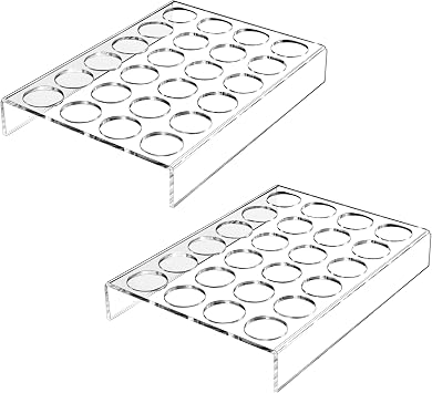 IEEK 2 Pack of 24 Slots Flat Countertop Coffee Pod Holder,K Cup Drawer Holder Organizer for Office and Kitchen,Clear Acrylic K-Cup Organizer Tray,Compatible With KCup Pods