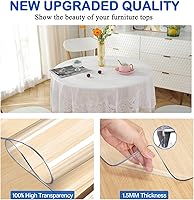 Vista 10 de Protector de plástico transparente de 24 x 48 pulgadas para mesa de comedor, mantel de escritorio de oficina, muebles de madera, mesa de café, mesa