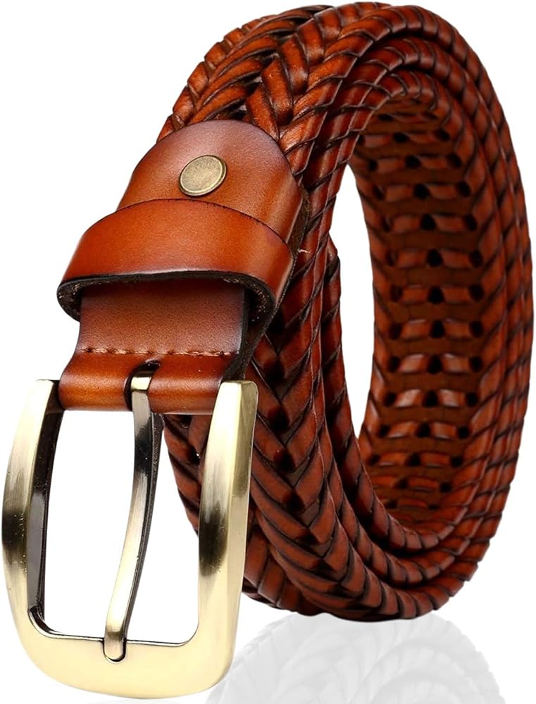 Amazon | [JINSELF] ドイツレザー メッシュ ベルト メンズ 革