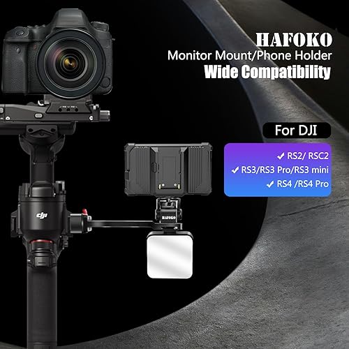 Miniatura 2 de RS4 Gimbal Monitor Mount RS3 Teléfono Montaje Manija de Extensión Metal con 1/4" Cold Shoe Soporte de teléfono Compatible para DJI RS4/RS4 PRO/Ronin