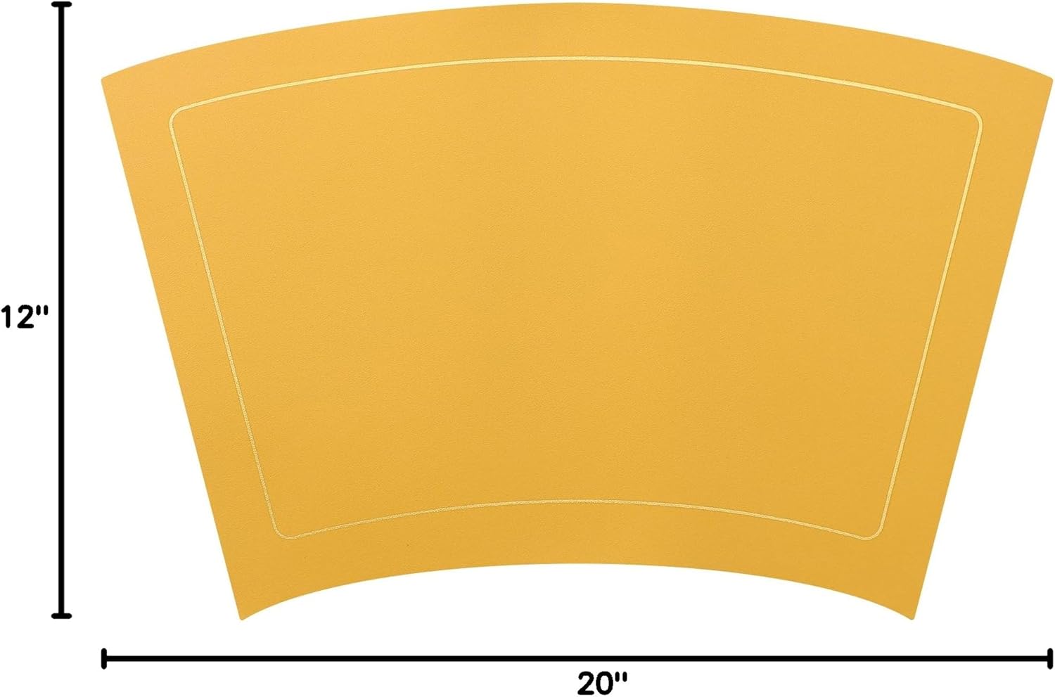 uxcell Round Table Placemats, Set of 6 Wedge Faux Leather Placemats Heat Resistant Round Table Mats, Wipe Clean 20x12 inch Yellow