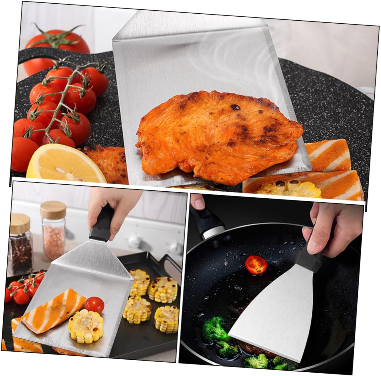 1Set Stainless Steel Burger Press Griddle Tool Kit for Shaped Patties Easy Operation with Non Stick Design for BBQ Grilling and Outdoor Cooking