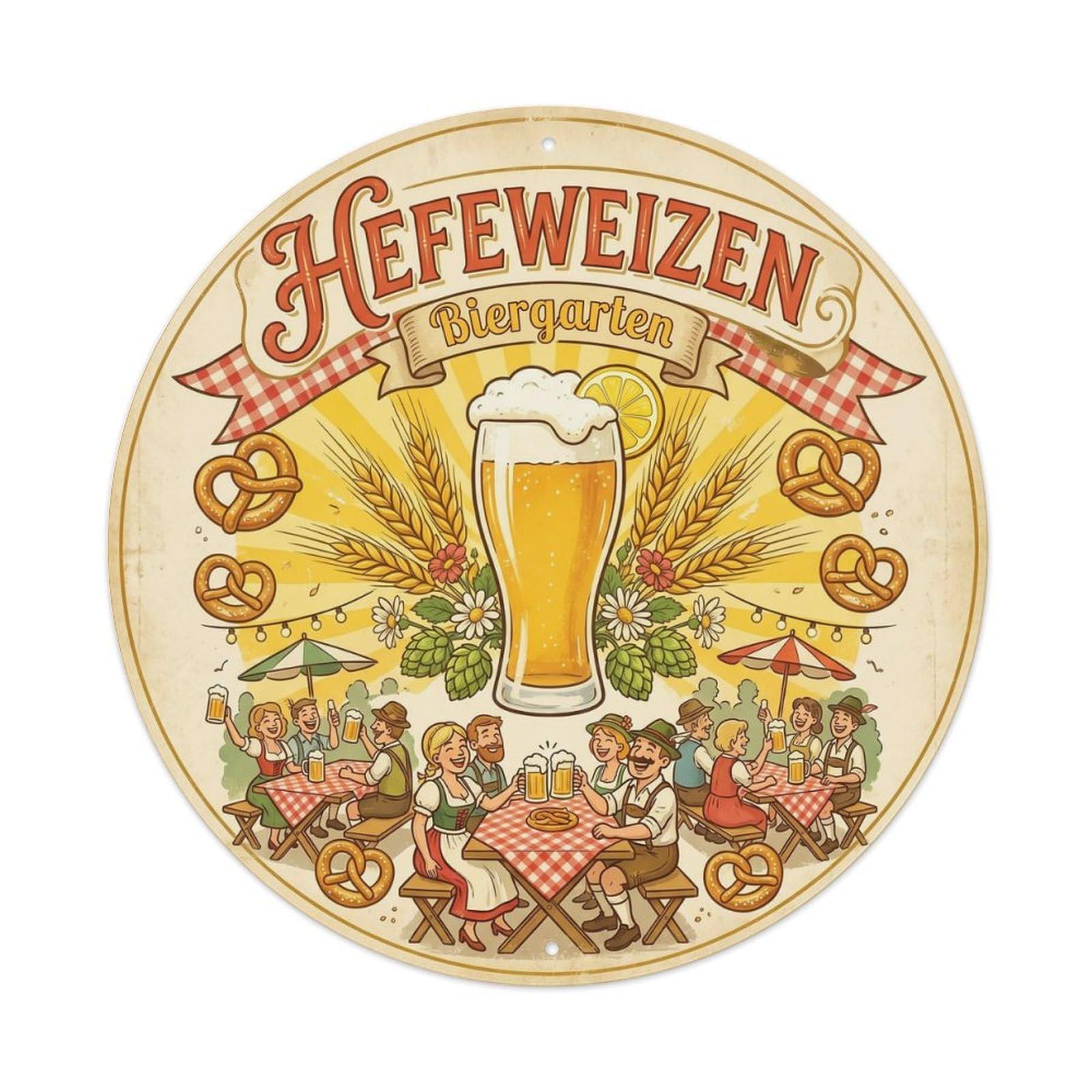 German Wheat Beer Brewery Culture Foam Mug Classic Metal Tin Sign