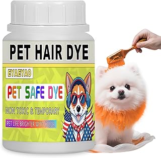 Eyaeyao Dog Hair Dye, Orange Pet Dye, 3.5 Fl Oz (100 ml), Pet Grooming, Permanent Pet Hair Dye Stain, Safely Used, Dog Gro...