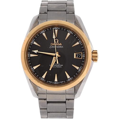 Omega, Pre-Loved Seamaster Aqua Terra 150M Co-Axial Chronometer Automatic Watch Stainless Steel and Yellow Gold 38, Silver