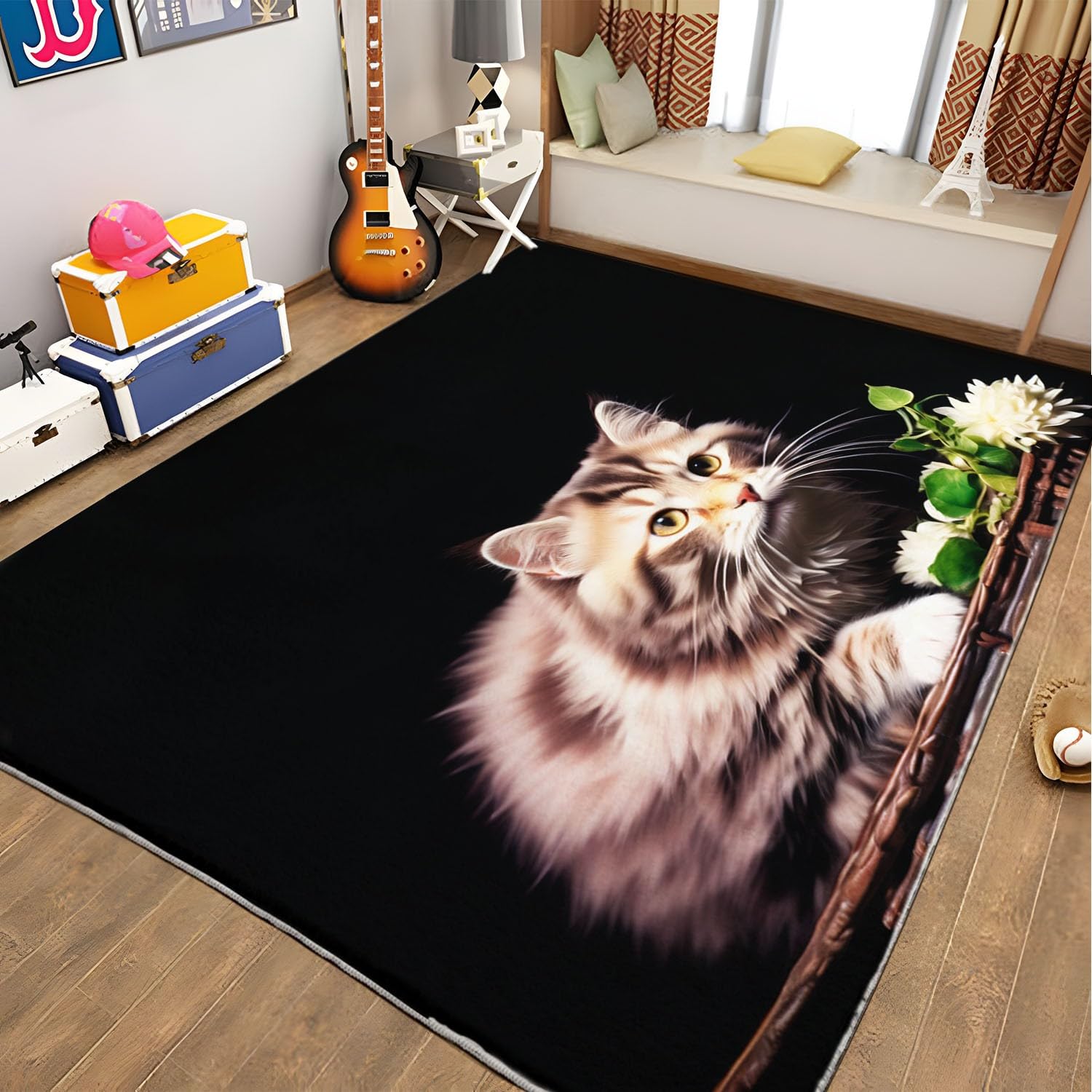 Tapis Rectangulaire Motif Léopard Tapis Motif Léopard Violet 60x110cm - Poils Courts Antidérapant | Salon, Chambre, Décoration Moderne Tapis De Salon Violet