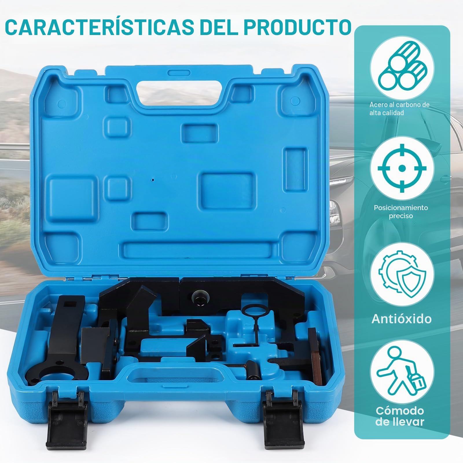 lalago 8pzs Herramienta de Correa de Distribucion de Motor, Correa Dentada, Herramientas de Ajuste de Motor de Gasolina Compatible con Peugeot, Opel, PSA, Citroën, Toyota 1.0/1.2 VTi 108 208 308 2008