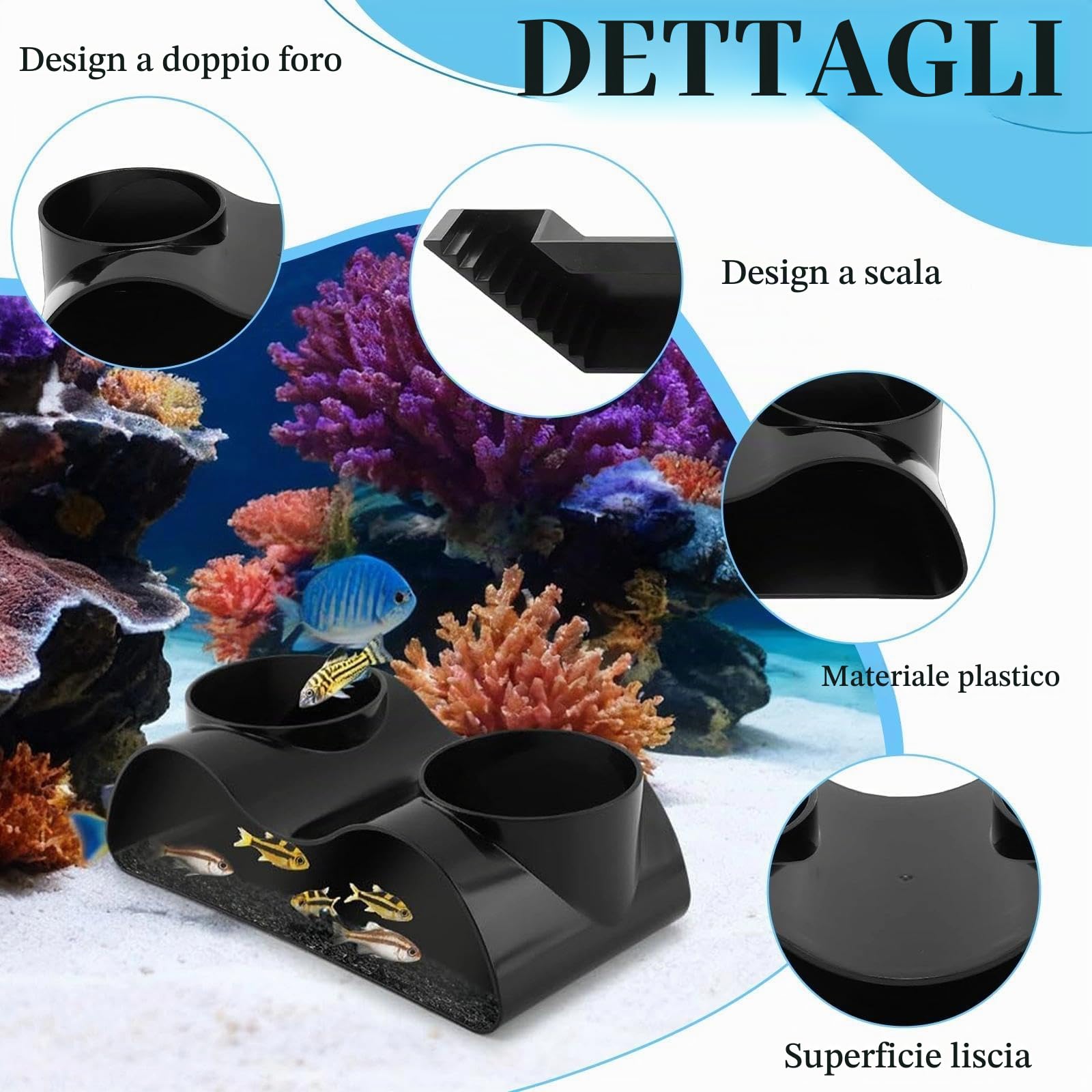 2 Pezzi Grotta Tunnel per Acquario Tunnel Pesci (21cm/12,8cm) Grotte Sotterranee Acquario Angolare Plastica con 2 Ingressi, Nascondiglio 360° per Gamberetti Pesci Granchi
