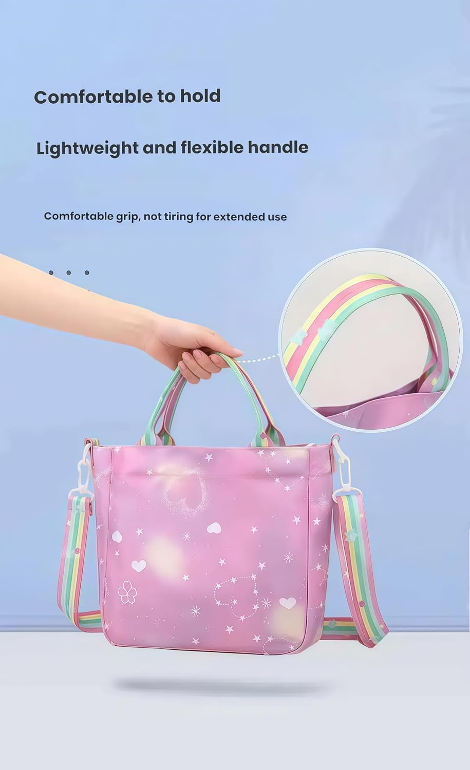 For Demon Hunters crossbody bag, For Korean idol,also a shoulder bag, features a cartoon pattern design. (Pink)