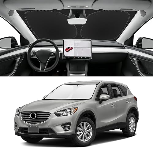 Miniatura 161 de Parasol de parabrisas de ajuste personalizado para Nissan Titan 2017-2024, bloquea los rayos UV y el calor, parasol de ventana delantera, fácil