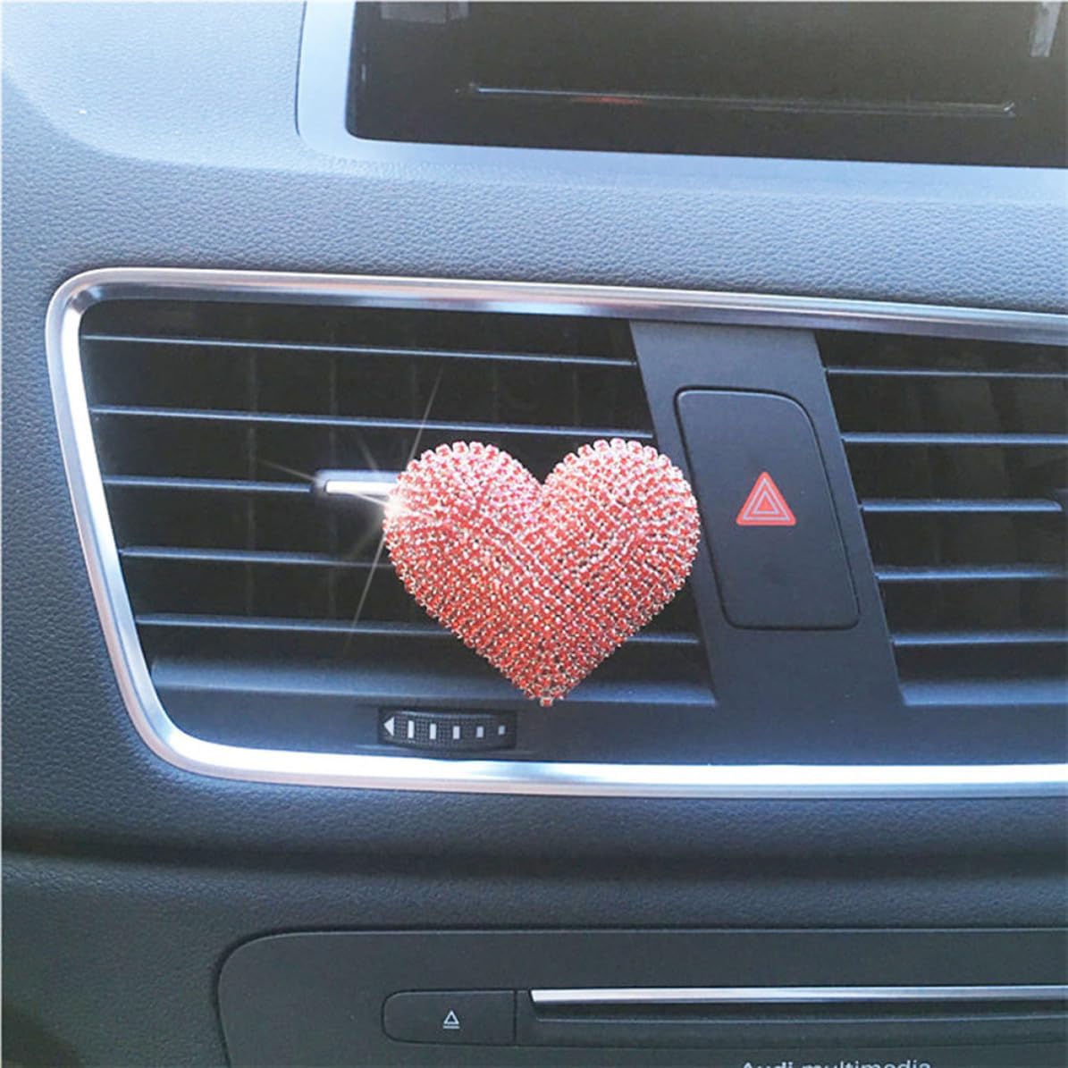 Rhinestone Heart Car Perfume Clip Air Vent Diffuser for Auto image 3
