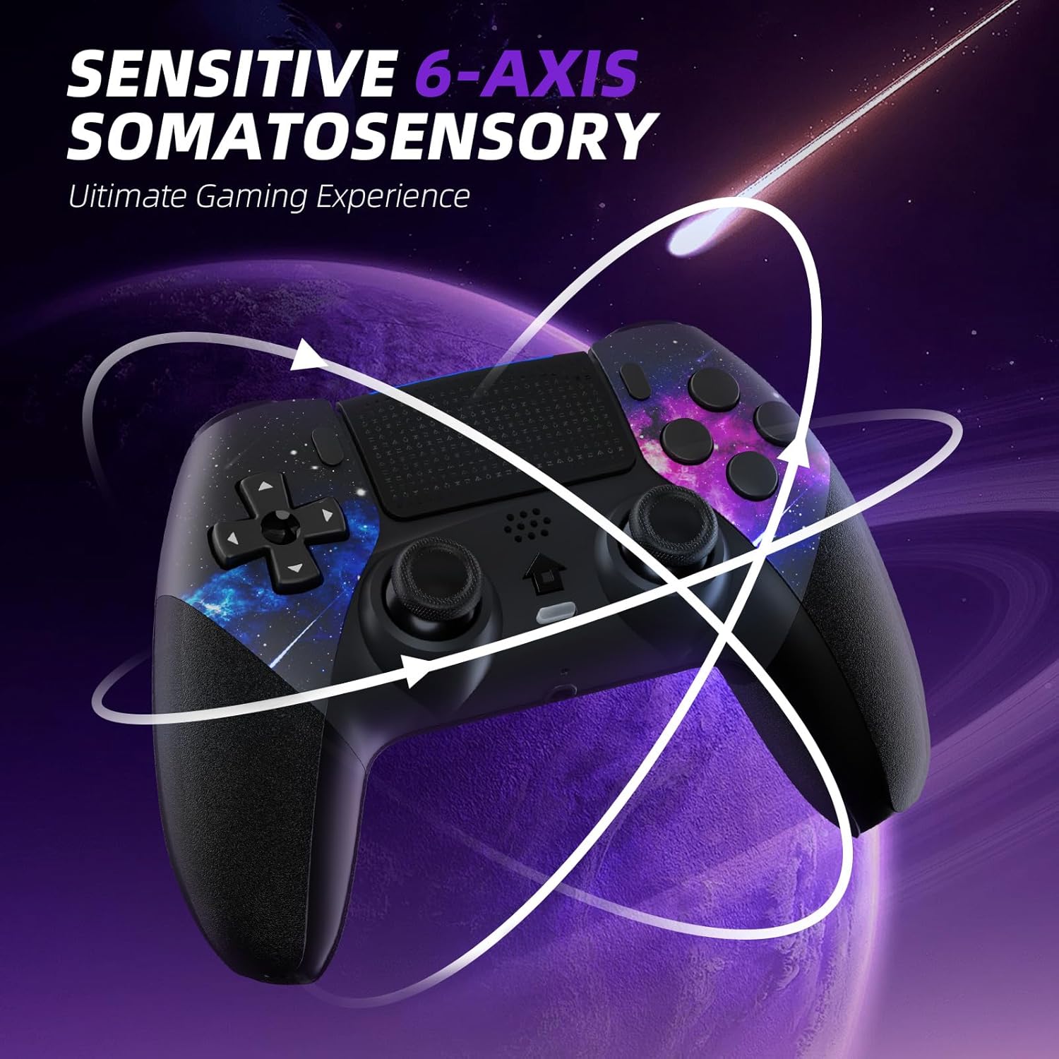 AceGamer Wireless Controller for PS5/Pro/Slim/Windows PC, Hall Effect Joysticks, Macro/Turbo Function, Bluetooth Controller with 6-Axis Gyro/Dual Vibration/Touchpad/Speaker/3.5mm Audio Jack!