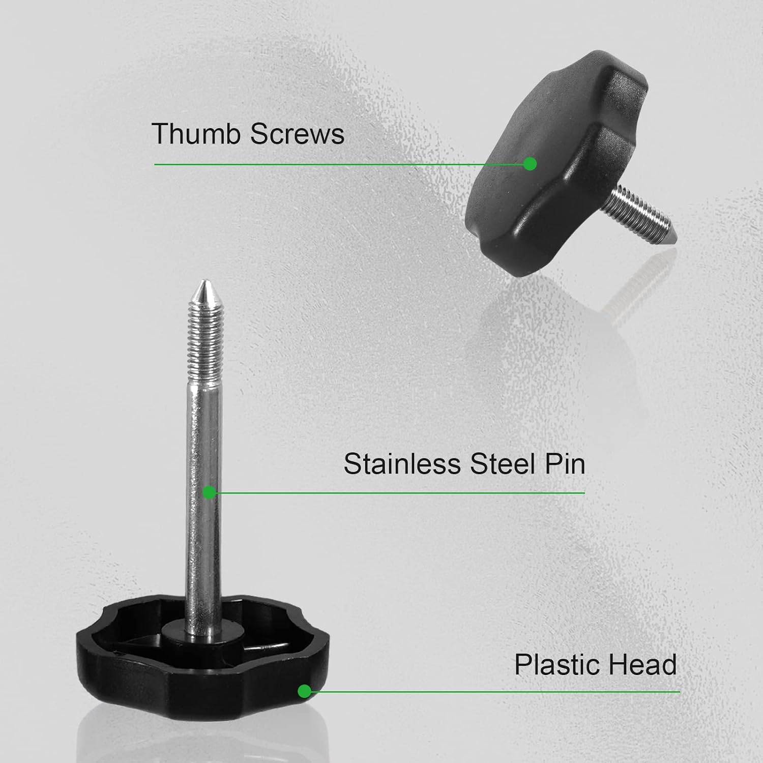 6 PCS Soft Top Window Frame Door Surround Knob Screws with Pin Compatible with Jeep Wrangler JK 4-Door 2007-2018 (2 Short+4 Long)