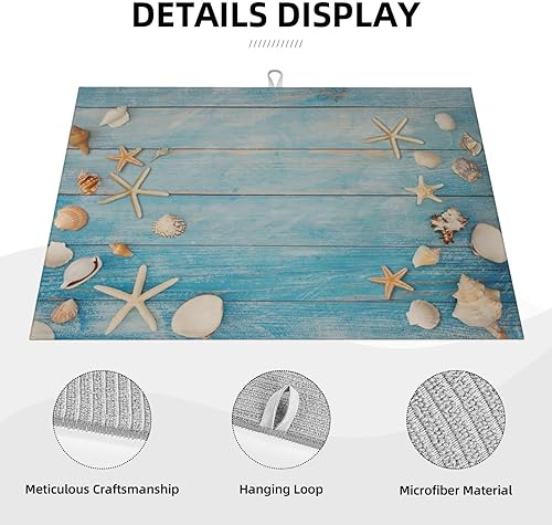 Vista 145 de Tapete de secado de platos de hojas florales verdes para encimera de cocina, 18 x 24 pulgadas, tapete absorbente reversible para platos Hoja floral