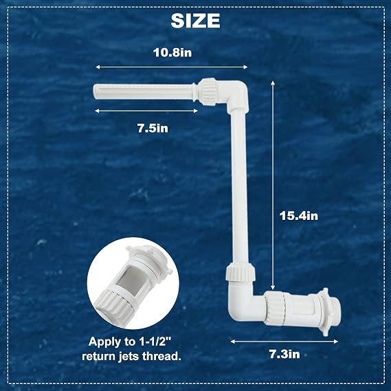 Pool Fountain for Inground Swimming Pool Adjustable Pool Fountains for Above Ground Pools Waterfall Fountain Kit Water Fun Sprinklers Fits Most 1.5 Above Inground Pools Threaded Return Jets