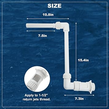 Pool Fountain for Inground Swimming Pool Adjustable Pool Fountains for Above Ground Pools Waterfall Fountain Kit Water Fun Sprinklers Fits Most 1.5 Above Inground Pools Threaded Return Jets